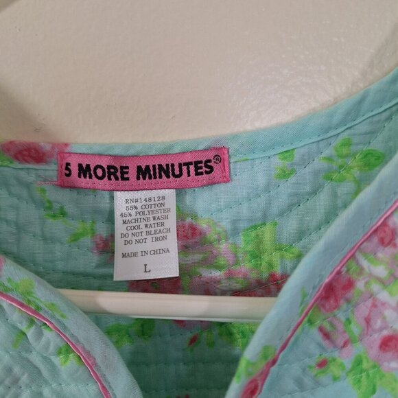 Vintage Floral Snap Button Gown size large - Picture 3 of 5